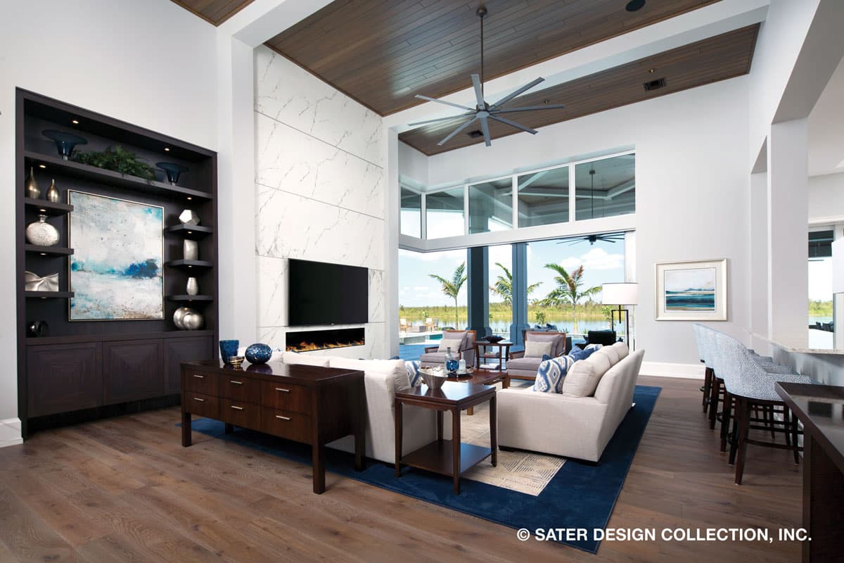 Plan 340040STR: Contemporary 5 Bed House Plan with a Courtyard Entrance - Image #9 - Coastal, Coastal Contemporary, Contemporary, European, Florida-Style, Mediterranean, Southern, Transitional