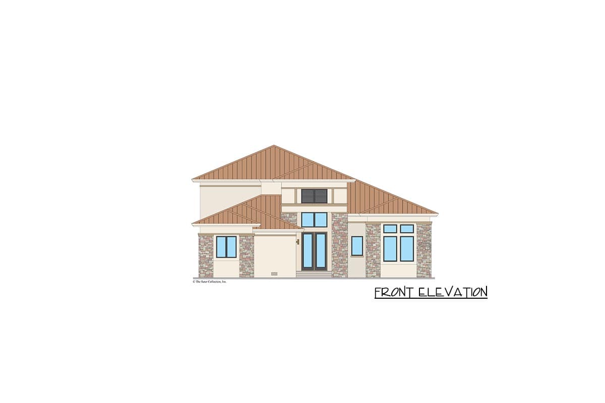 Plan 340045STR: Coastal Contemporary House Plan with Study and Optional Elevator - 3726 Sq Ft - Image #21 - Coastal, Coastal Contemporary, Contemporary, Florida-Style, Southern