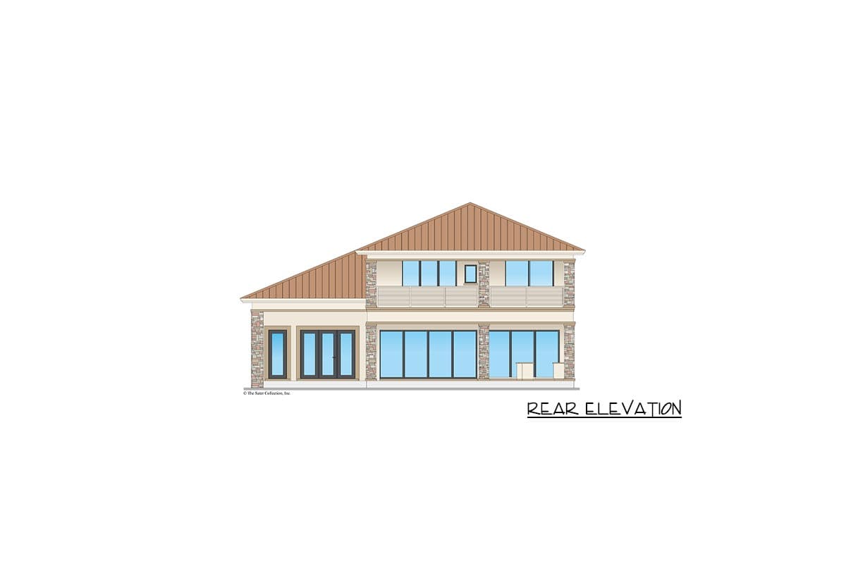 Plan 340045STR: Coastal Contemporary House Plan with Study and Optional Elevator - 3726 Sq Ft - Image #23 - Coastal, Coastal Contemporary, Contemporary, Florida-Style, Southern