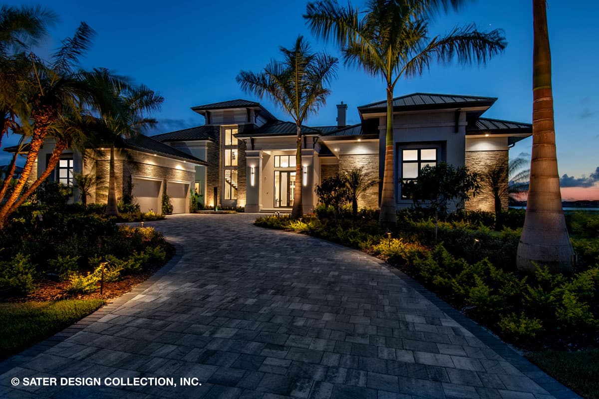 Plan 340046STR: Luxury Mediterranean Home Plan with Expansive Outdoor Living Areas - 7466 Sq Ft - Image #4 - Coastal, Coastal Contemporary, European, Florida-Style, Mediterranean, New American, Southern