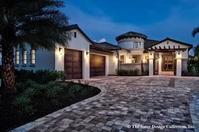 3 Bed House Plan with Tuscan Styling with 3 Walk-in Closets in the Master Suite