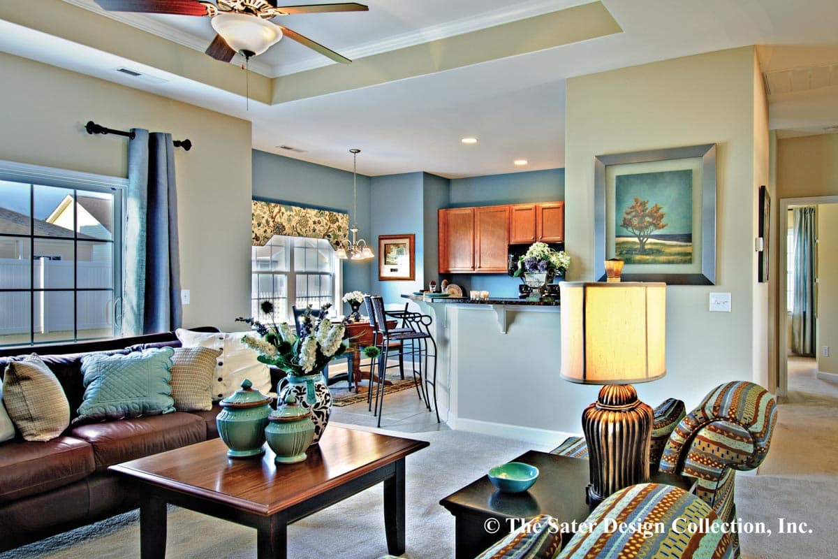 Plan 340053STR: Small Coastal Tidewater Home Plan Under 1500 Square Feet - Image #4 - Coastal, Cottage, Country, Craftsman, Florida-Style, Ranch, Traditional