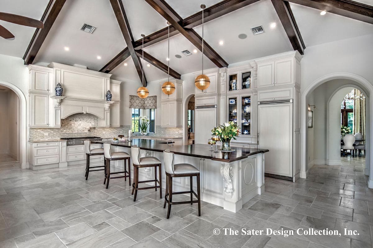 Plan 340057STR: Luxury Tuscan Home Plan with Deluxe Master Suite - Image #5 - European, Florida-Style, Mediterranean, Tuscan