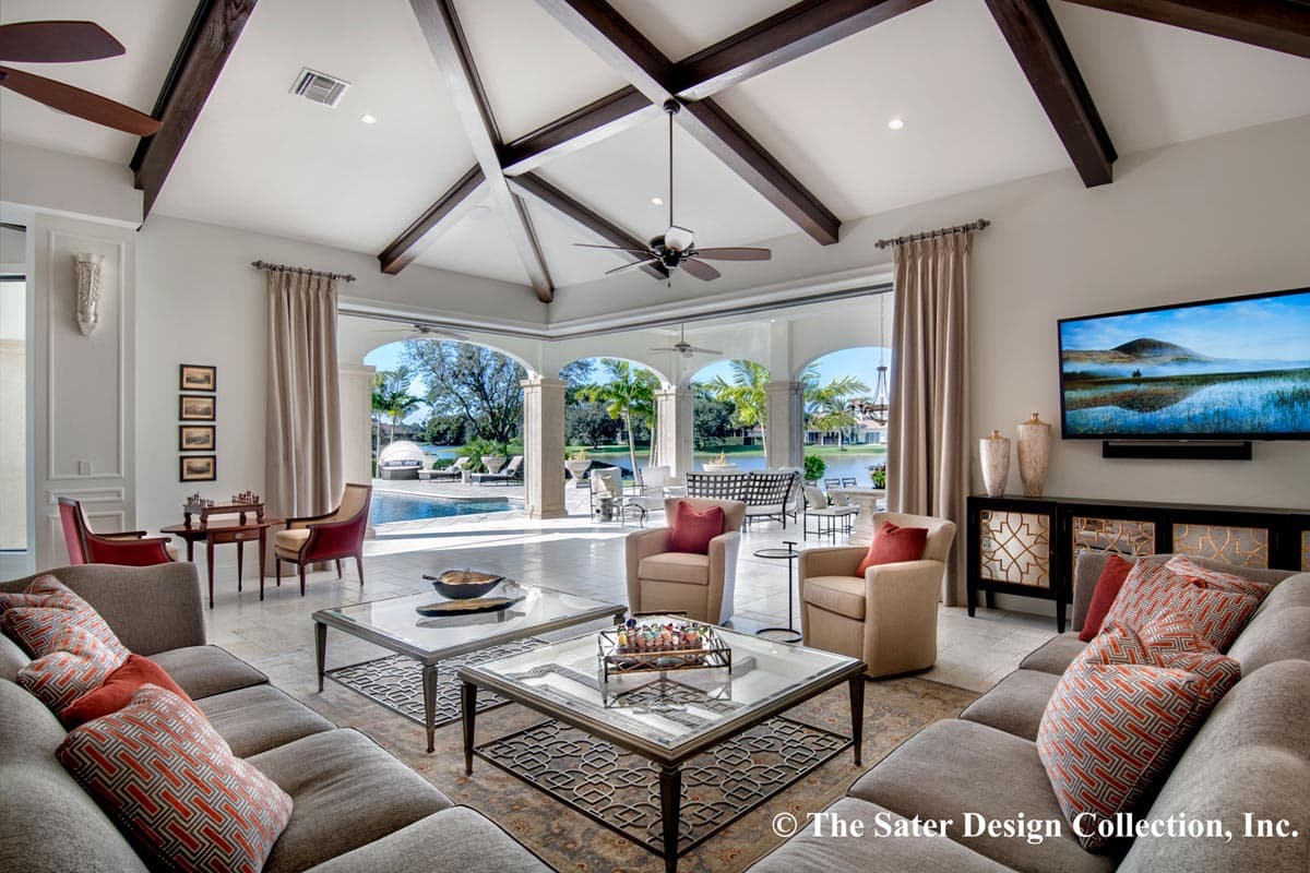 Plan 340057STR: Luxury Tuscan Home Plan with Deluxe Master Suite - Image #7 - European, Florida-Style, Mediterranean, Tuscan