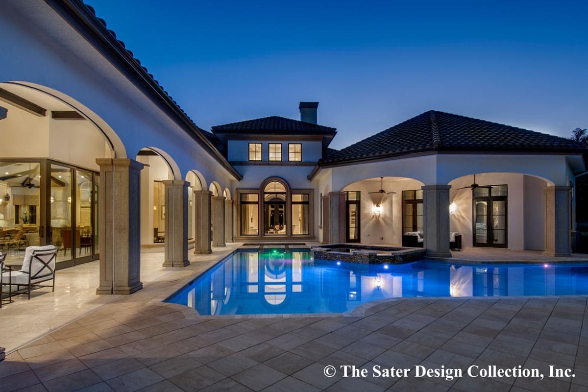 Plan 340057STR: Luxury Tuscan Home Plan with Deluxe Master Suite - Image #14 - European, Florida-Style, Mediterranean, Tuscan