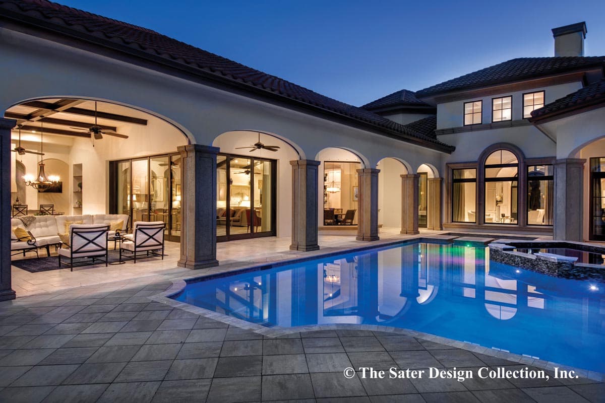 Plan 340057STR: Luxury Tuscan Home Plan with Deluxe Master Suite - Image #15 - European, Florida-Style, Mediterranean, Tuscan