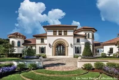 Luxury Tuscan Home Plan with Deluxe Master Suite