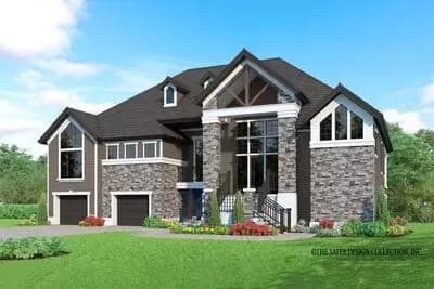 Contemporary Mountain-Style House Plan Under 2500 Square Feet with Elevator