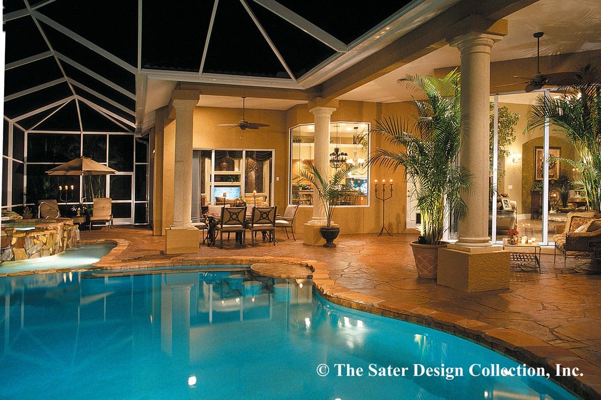 Plan 340072STR: One-level Mediterranean Home Plan for Indoor Outdoor Living  - Image #10 - Coastal, European, Florida-Style, Mediterranean