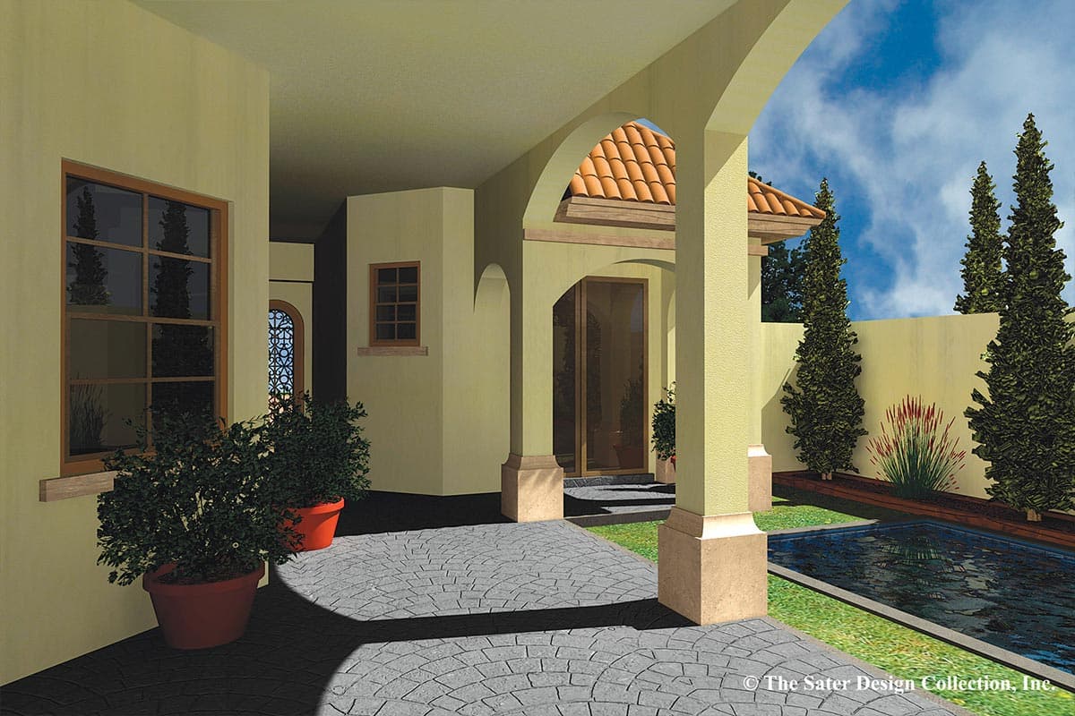 Plan 340074STR: One-level Tuscan Home Plan with Cabana - Image #4 - European, Florida-Style, Mediterranean, Ranch, Tuscan