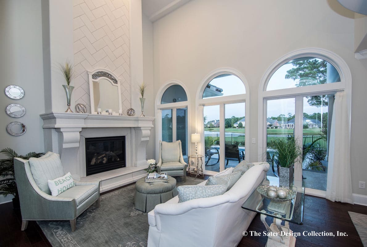 Plan 340076STR: Tuscan-inspired Luxury Home with 2-Story Living Room and Large Rear Veranda - Image #7 - Coastal, European, Mediterranean, Southern, Tuscan