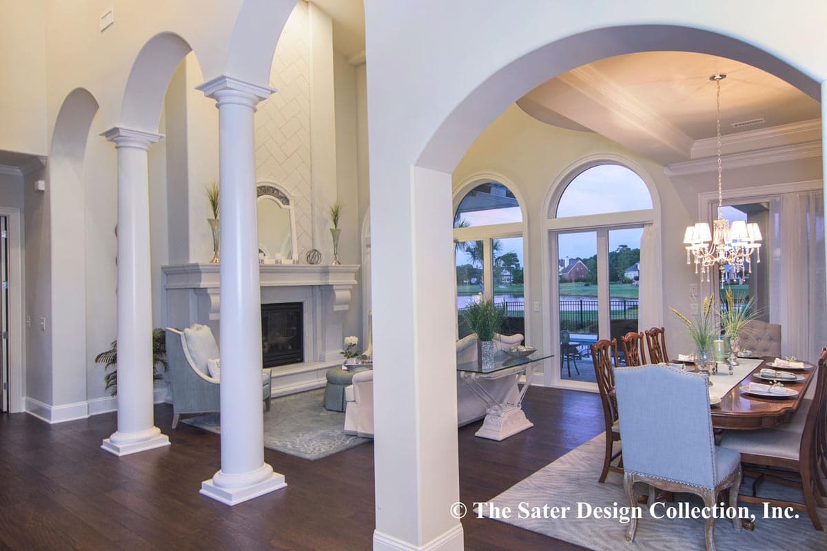 Plan 340076STR: Tuscan-inspired Luxury Home with 2-Story Living Room and Large Rear Veranda - Image #9 - Coastal, European, Mediterranean, Southern, Tuscan