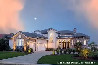 Tuscan-inspired Luxury Home with 2-Story Living Room and Large Rear Veranda