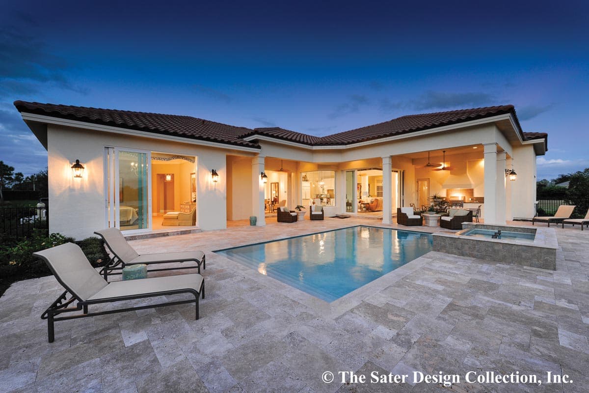 Plan 340084STR: Luxury European Home Plan for Indoor / Outdoor Living - Image #4 - European, Florida-Style, Mediterranean