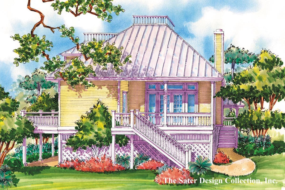 Plan 340085STR: Seaside Cottage Plan with Private Master Suite - Image #4 - Beach, Coastal, Cottage, Florida-Style, Low Country, Vacation
