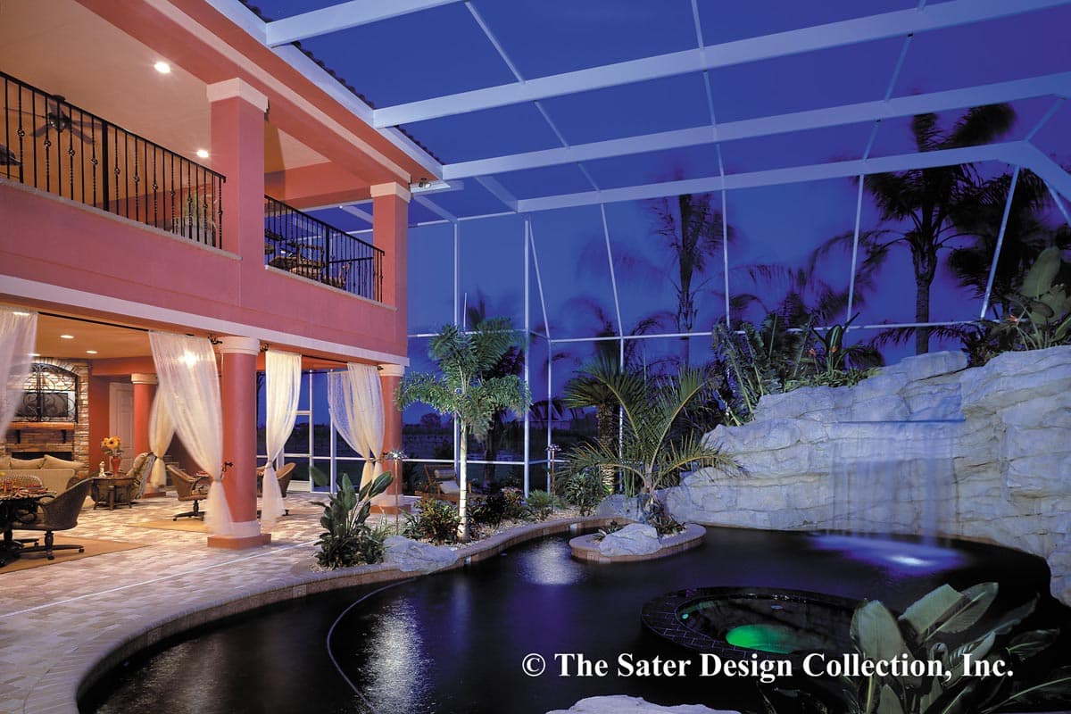 Plan 340088STR: 2 Story Mediterranean House Plan with Indoor-Outdoor Living and a Laundry Chute - Image #12 - Coastal, European, Florida-Style, Mediterranean