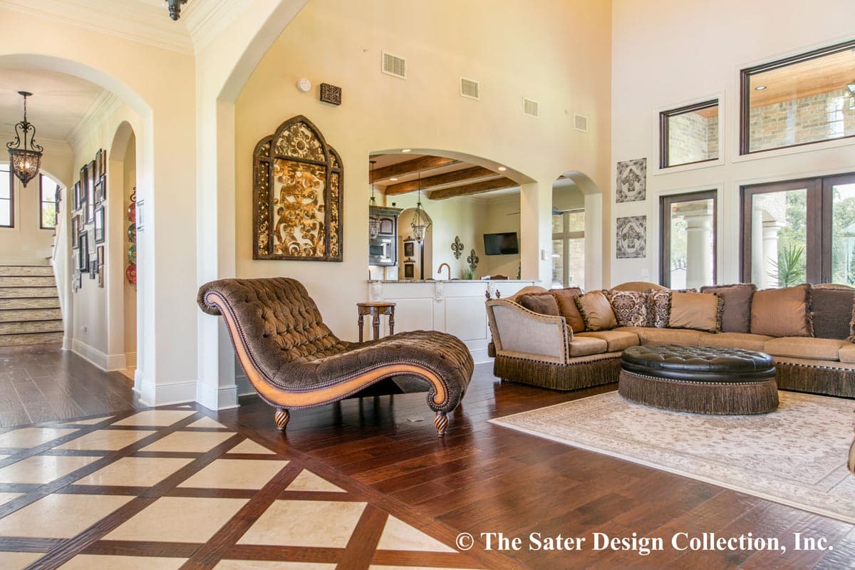 Plan 340098STR: Tuscan-influenced House Plan with 2-Story Great Room - Image #9 - European, Florida-Style, Mediterranean, Southern, Tuscan