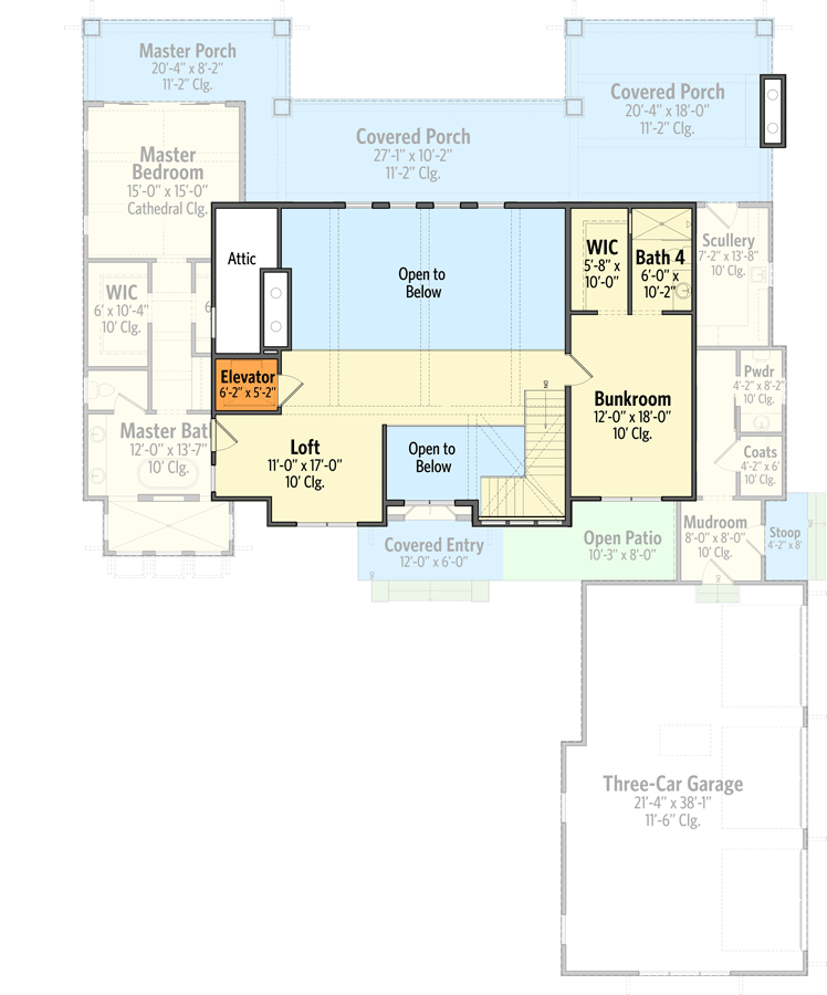 Plan 871012JEN: Luxury Modern Home Plan with Expansive Outdoor Living Spaces and Pool Concept - Floor Plan - 2nd Floor - Contemporary, Modern, Prairie, Transitional