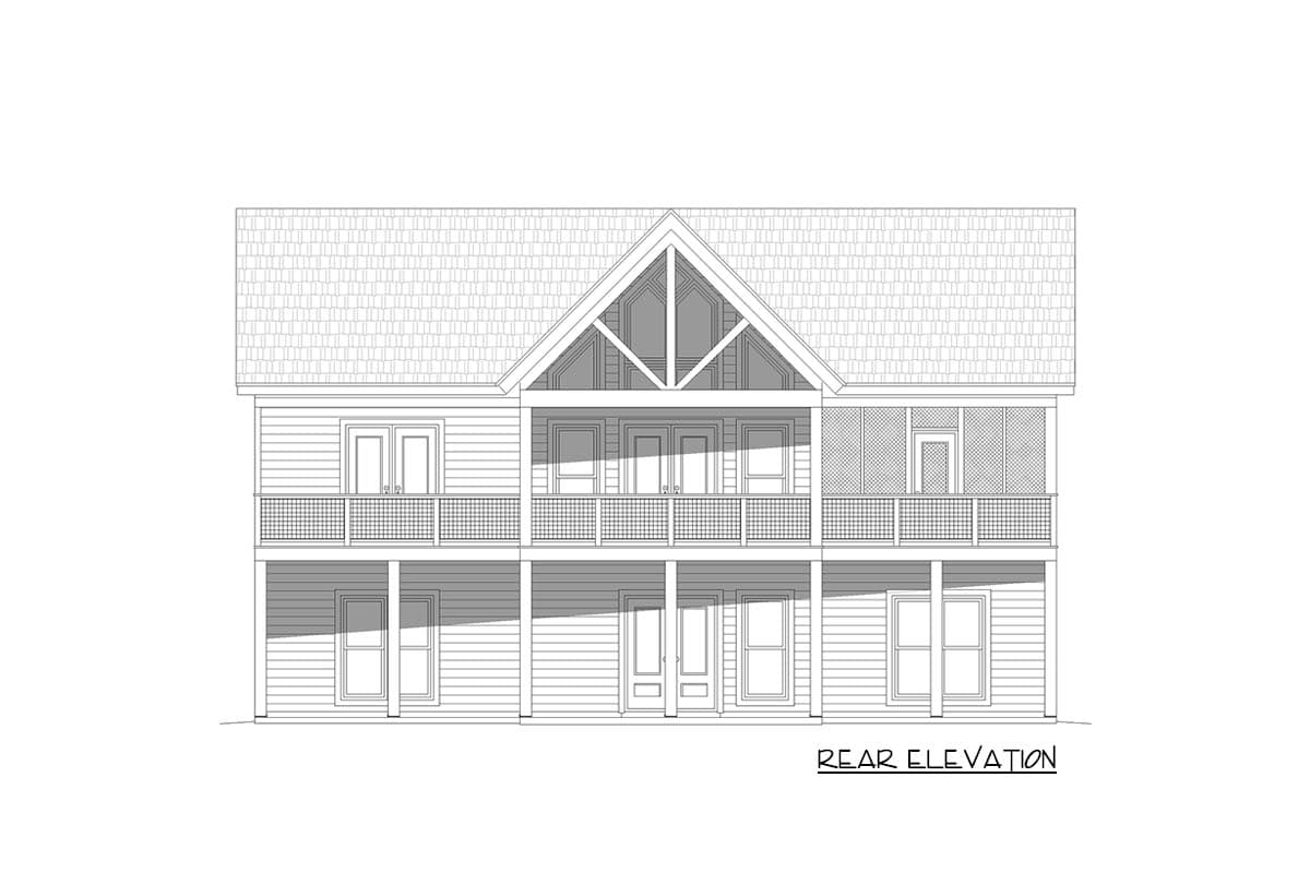 Plan 68880VR: Contemporary 3 Bed Mountain Ranch for the Rear Sloping Lot - Image #5 - Country, Craftsman, Mountain, Rustic, Vacation