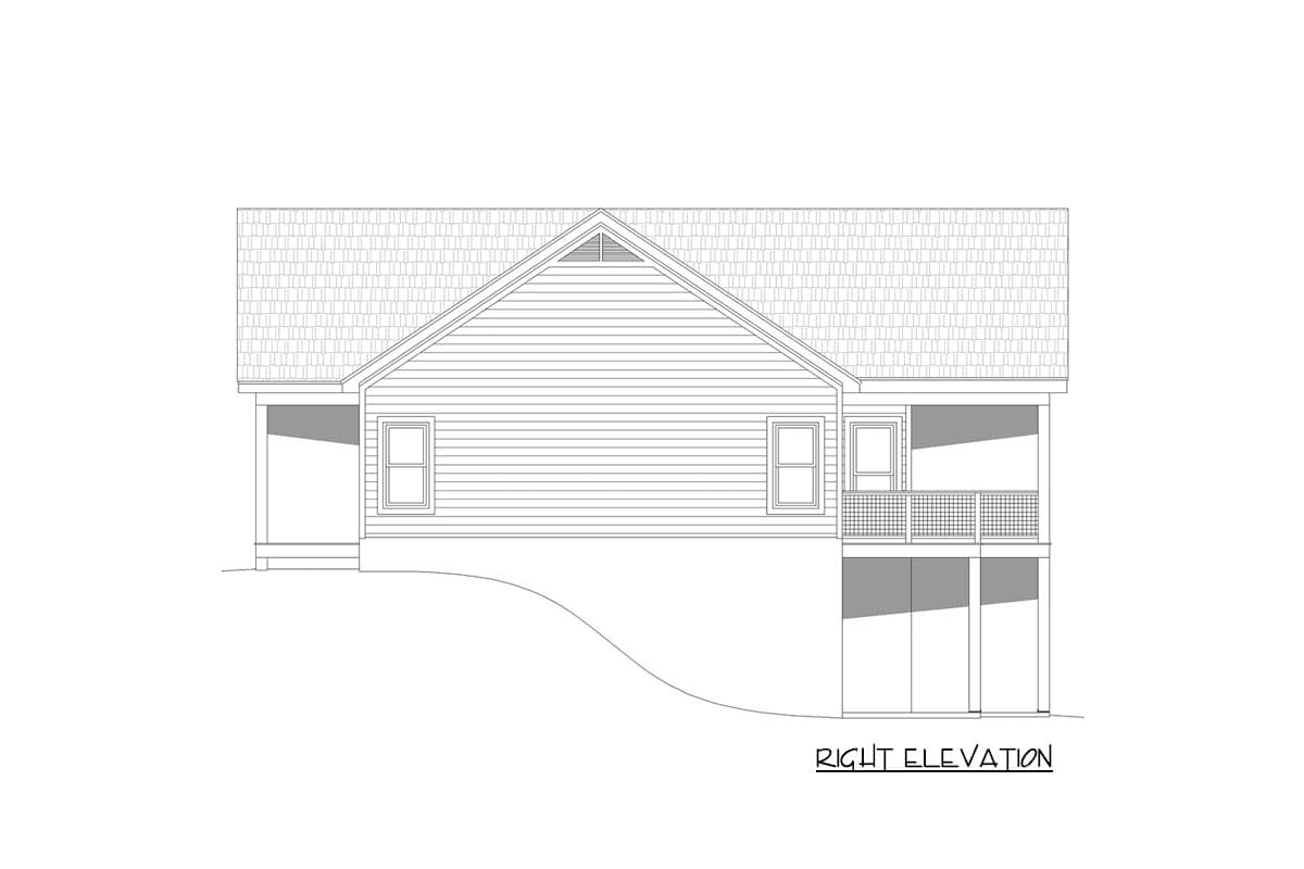Plan 68880VR: Contemporary 3 Bed Mountain Ranch for the Rear Sloping Lot - Image #6 - Country, Craftsman, Mountain, Rustic, Vacation