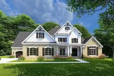 Transitional House Plan with 2 Master Suites and 2 Kitchens - 4474 Sq Ft