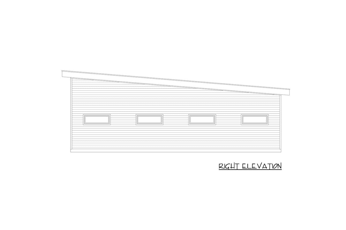 Plan 68882VR: RV Plus 3 Tandem Park Bays Garage Plan - 3000 Square Feet - Image #5 - Contemporary, Mid Century Modern, Modern