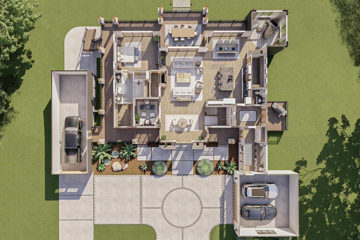 Plan 623063DJ: Contemporary Lake House Plan with Vaulted Great Room and Covered Deck - Image #22 - Contemporary, Country, Modern Farmhouse, New American, Transitional
