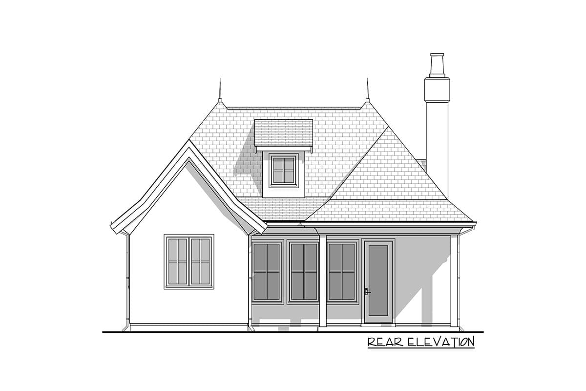 Plan 677002NWL: One Bed European Cottage or Guest House - Image #7 - Cottage, European, French Country
