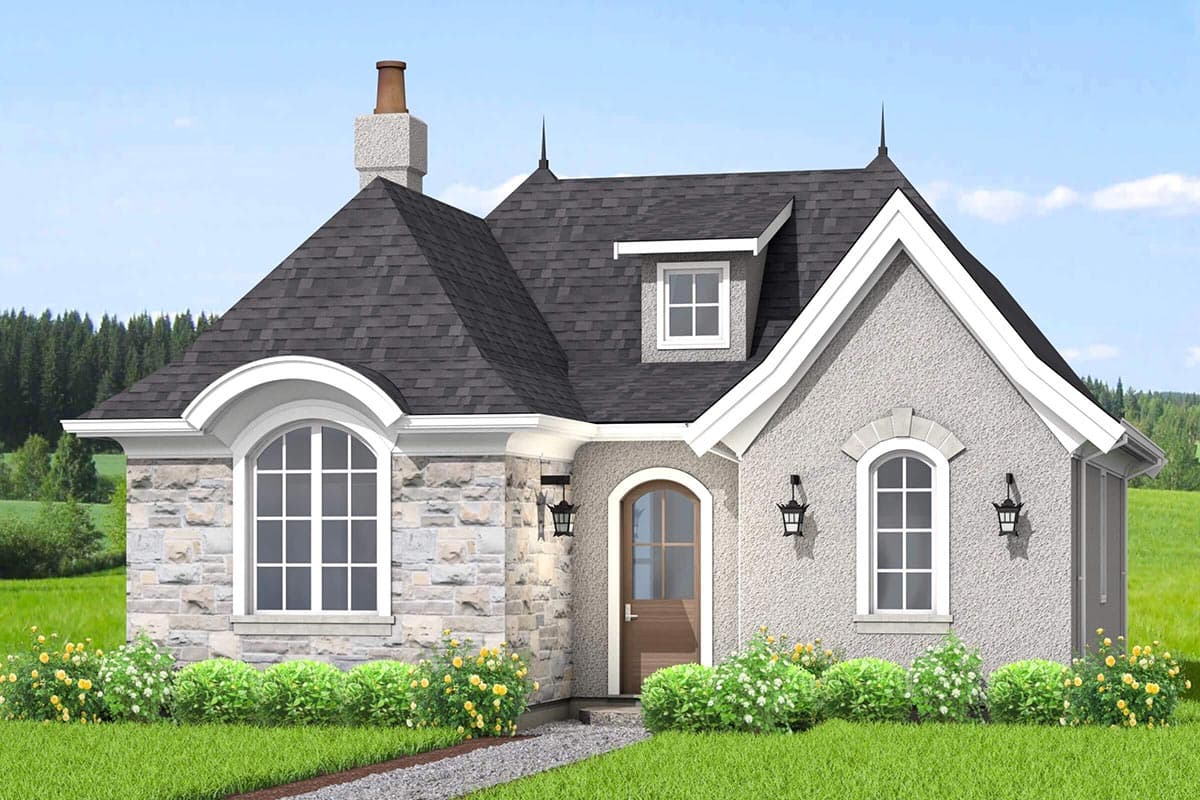 Plan 677002NWL: One Bed European Cottage or Guest House - Image #4 - Cottage, European, French Country