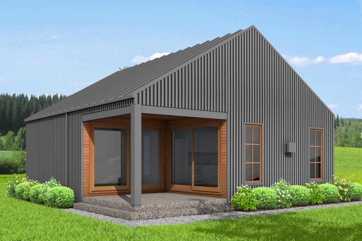 Plan 677006NWL: Deceptively Simple 2 Bed 880 Square Foot Home Plan - Image #4 - Contemporary, Cottage, Northwest, Vacation