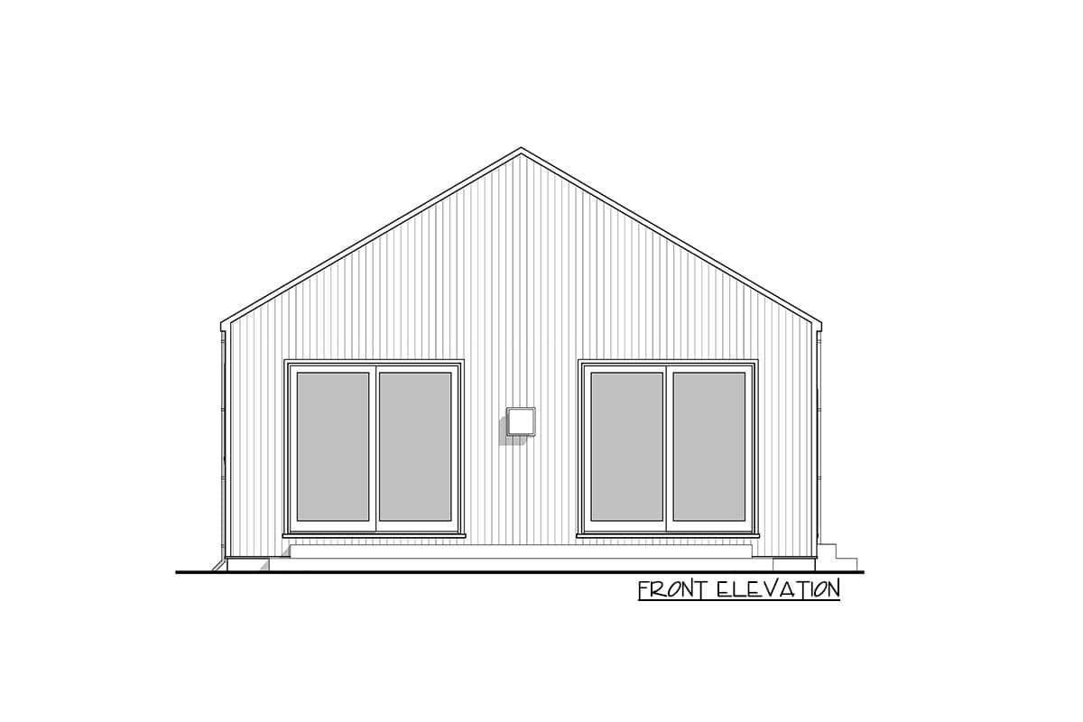 Plan 677007NWL: Simple Contemporary House Plan with 8'-Deep Open Deck - Image #5 - Contemporary, Ranch, Vacation