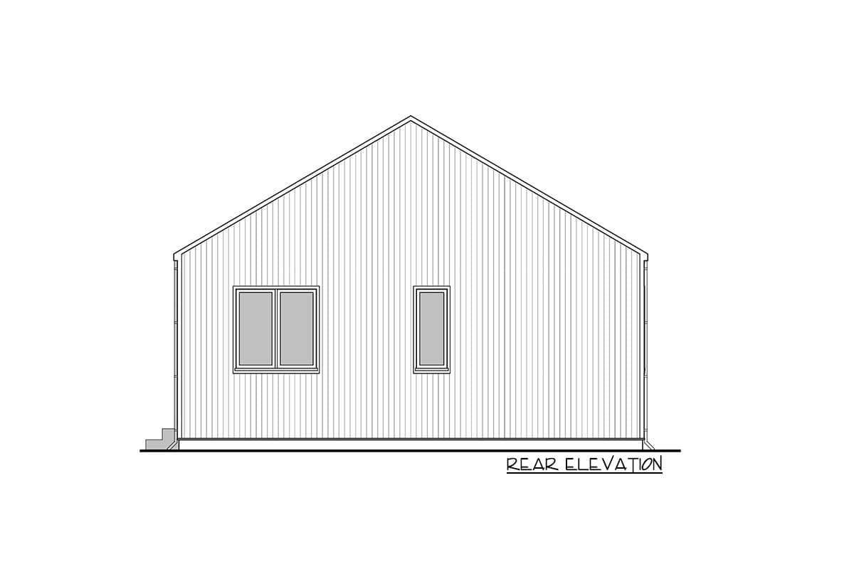 Plan 677007NWL: Simple Contemporary House Plan with 8'-Deep Open Deck - Image #7 - Contemporary, Ranch, Vacation