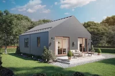 Simple Contemporary House Plan with 8'-Deep Open Deck