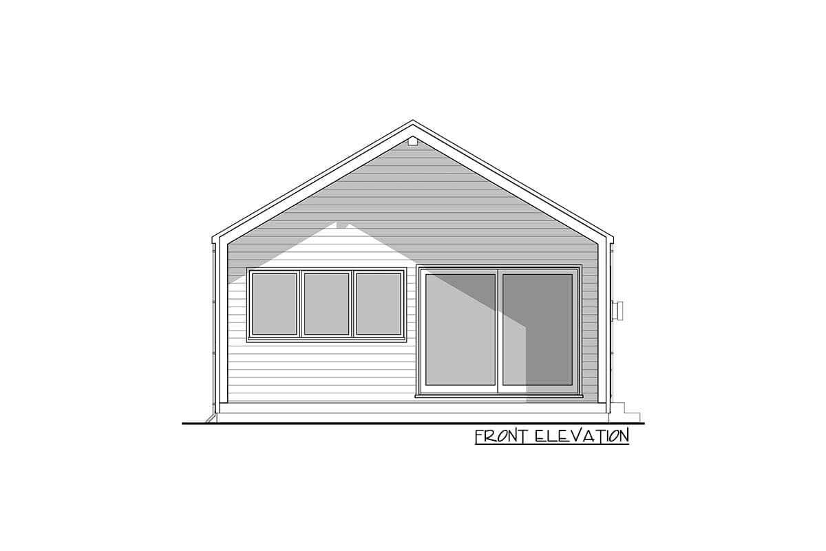 Plan 677008NWL: 900 Square Foot Contemporary 2 Bed House Plan with Indoor-Outdoor Living - Image #5 - Contemporary, European, Modern, Northwest, Ranch, Rustic, Vacation