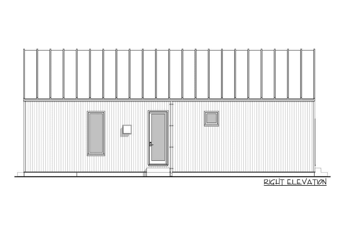 Plan 677008NWL: 900 Square Foot Contemporary 2 Bed House Plan with Indoor-Outdoor Living - Image #7 - Contemporary, European, Modern, Northwest, Ranch, Rustic, Vacation