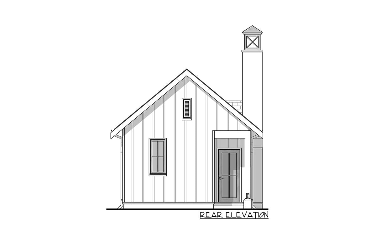 Plan 677010NWL: Tiny Farmhouse Plan Perfect Makes a Great Home Office or Artist's Studio - Image #6 - Cabin, Cottage, Country, Modern Farmhouse, Vacation