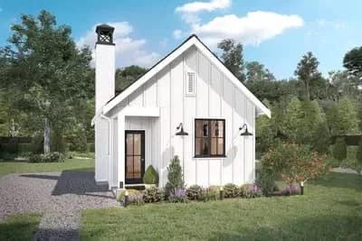 Tiny Farmhouse Plan Perfect Makes a Great Home Office or Artist's Studio