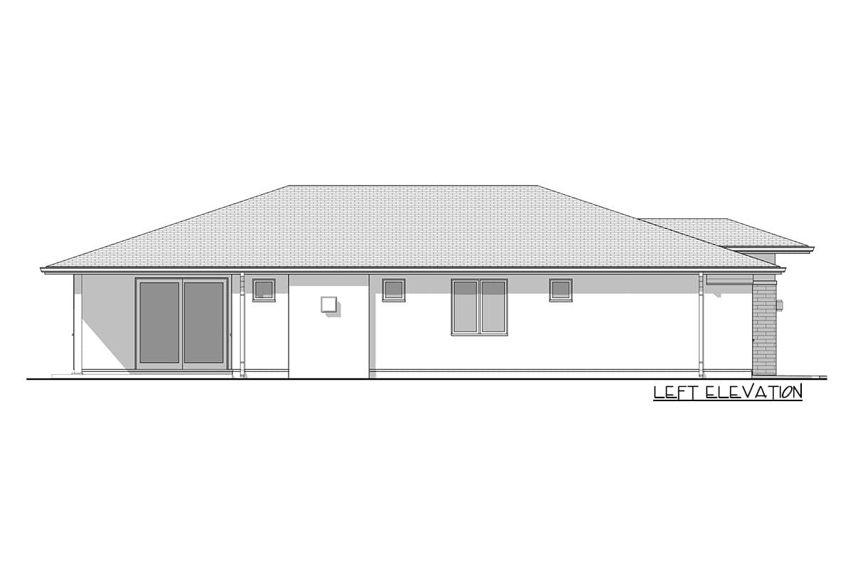 Plan 677013NWL: Contemporary Prairie Home Plan with Large Covered Patio - 1575 Sq Ft - Image #5 - Mid Century Modern, Prairie, Ranch