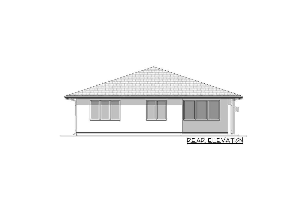 Plan 677013NWL: Contemporary Prairie Home Plan with Large Covered Patio - 1575 Sq Ft - Image #6 - Mid Century Modern, Prairie, Ranch