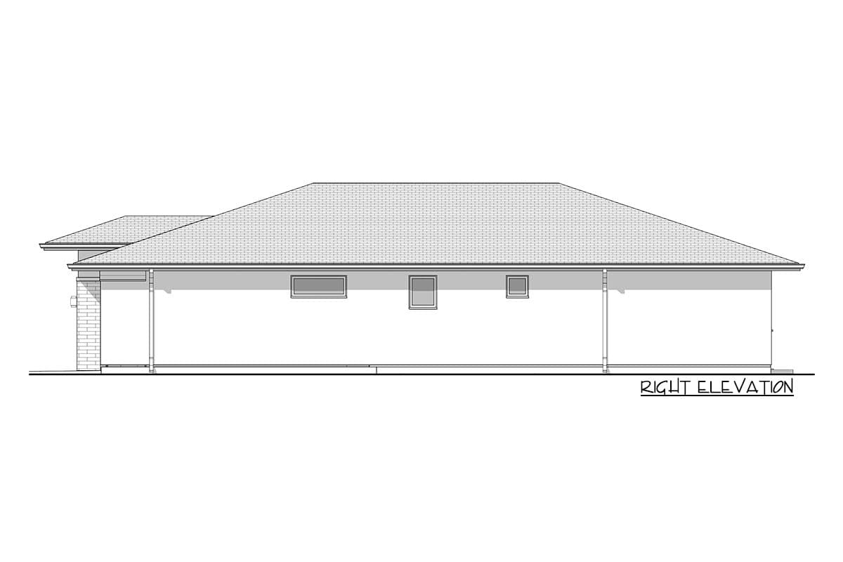 Plan 677013NWL: Contemporary Prairie Home Plan with Large Covered Patio - 1575 Sq Ft - Image #7 - Mid Century Modern, Prairie, Ranch