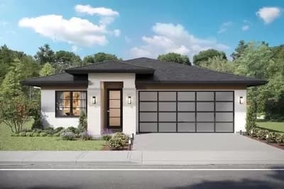 Contemporary Prairie Home Plan with Large Covered Patio - 1575 Sq Ft
