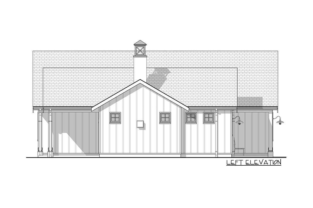 Plan 677014NWL: Vaulted Modern Farmhouse with Open Concept Interior - 1200 Sq Ft - Image #6 - Country, Craftsman, Modern Farmhouse, New American, Ranch