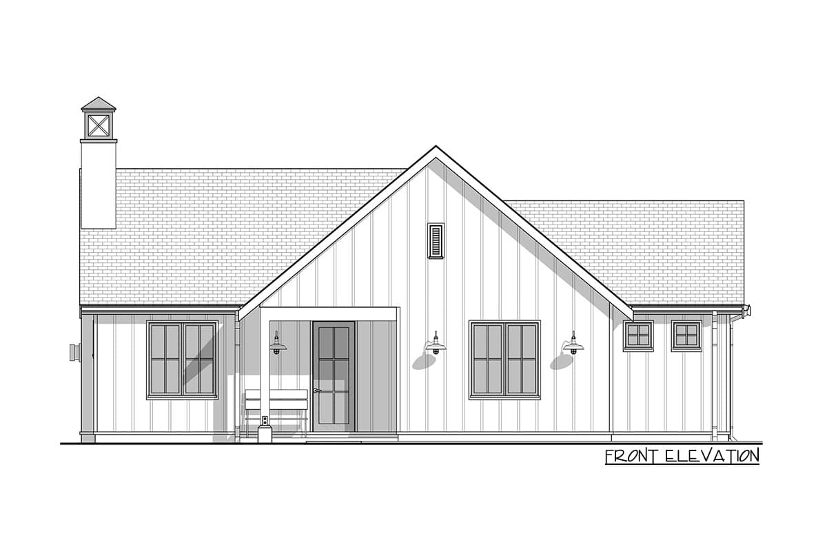Plan 677015NWL: Simple Yet Sophisticated Modern Farmhouse Design with 2 Bedrooms - Image #5 - Modern Farmhouse, New American, Ranch