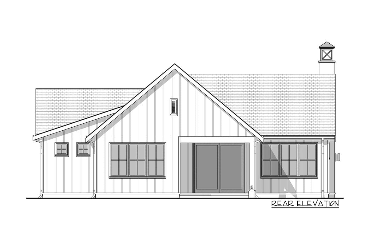 Plan 677015NWL: Simple Yet Sophisticated Modern Farmhouse Design with 2 Bedrooms - Image #7 - Modern Farmhouse, New American, Ranch