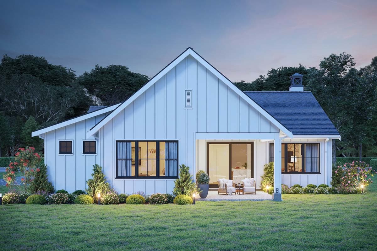 Plan 677015NWL: Simple Yet Sophisticated Modern Farmhouse Design with 2 Bedrooms - Image #4 - Modern Farmhouse, New American, Ranch