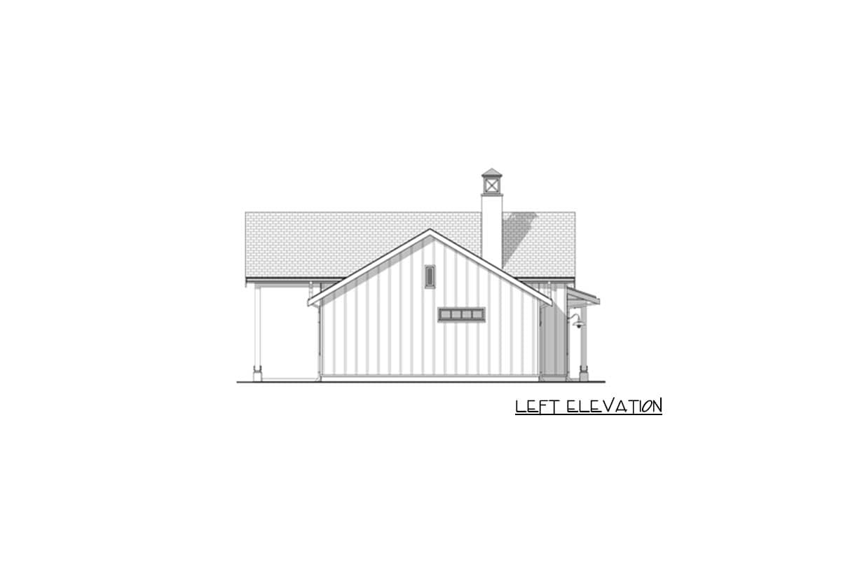 Plan 677016NWL: One Floor Modern Farmhouse Plan with 2-Car Side-Entry Garage - Image #6 - Country, Modern Farmhouse, New American, Ranch