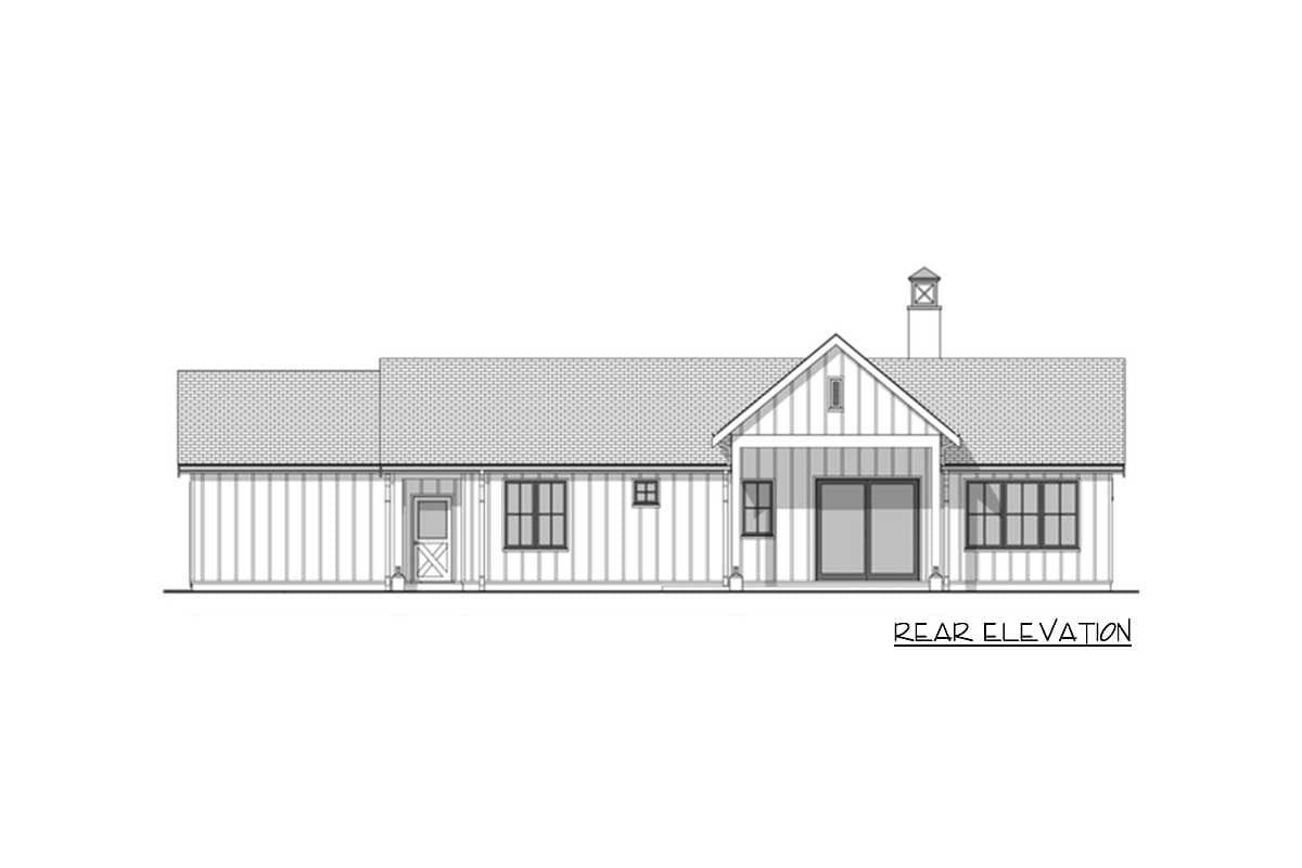 Plan 677016NWL: One Floor Modern Farmhouse Plan with 2-Car Side-Entry Garage - Image #5 - Country, Modern Farmhouse, New American, Ranch