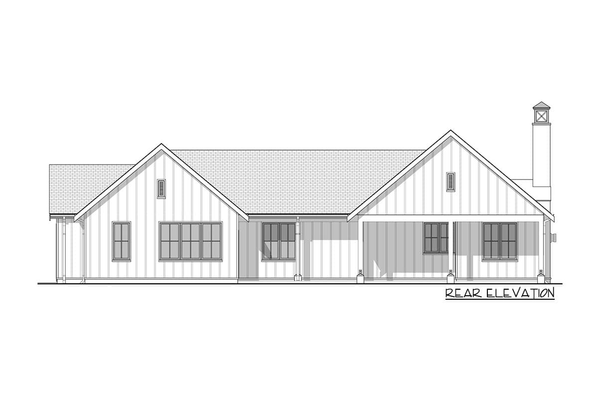 Plan 677018NWL: Open Concept Modern Farmhouse with 2 Bedrooms and a 2-Car Side-Entry Garage - Image #4