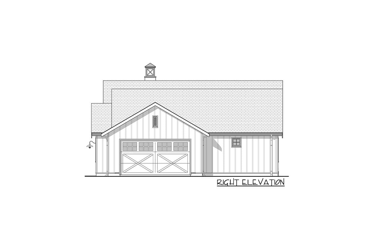 Plan 677018NWL: Open Concept Modern Farmhouse with 2 Bedrooms and a 2-Car Side-Entry Garage - Image #5