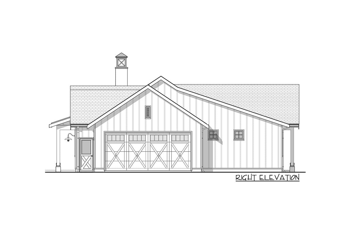 Plan 677021NWL: Modern Farmhouse Plan with 3 Beds and a 2-Car Side-Entry Garage - 1626 Sq Ft - Image #5 - Country, Modern Farmhouse, New American, Northwest, Ranch, Traditional